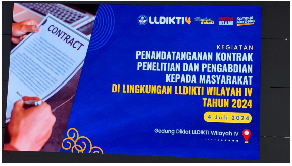 Penandatangan Kontrak Penelitian dan Pengabdian di Lingkungan LLDIKTI Wilayah IV Tahun 2024